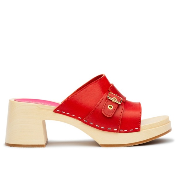 Swedish Hasbeens Shoes - NEW Tuckernuck Swedish Hasbeens Preppy Red Slip Ins Clogs Size 38